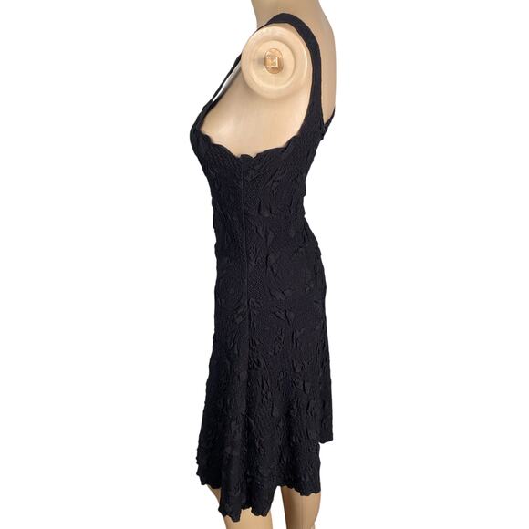 Haystacks USA Black Surreal Textured Crinkle Laganlook Flared Slip Dress SZ M - Picture 5 of 7